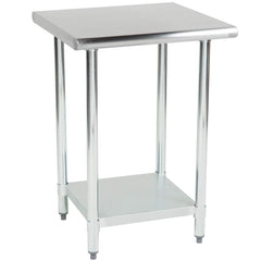 Hakka 30" x 36" 18 Gauge 430 Economy Stainless Steel Commercial Work Table with Undershelf