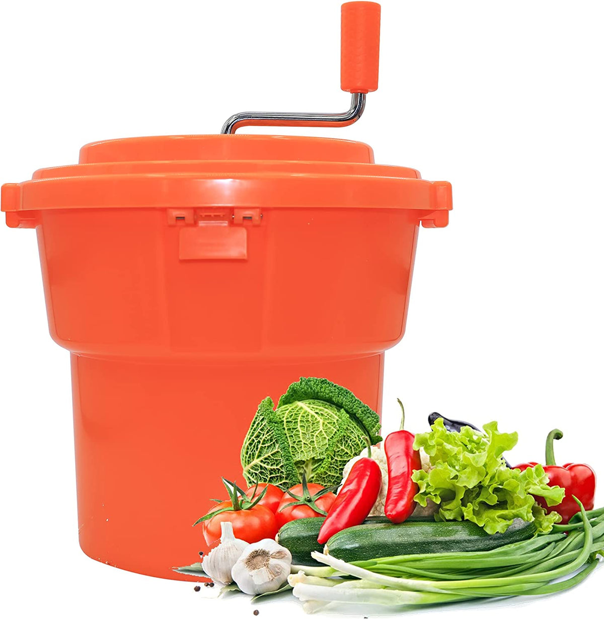 Clivia 2.5 Gal/10 Qt Large Salad Spinner Manual Salad Dryer with Handly for Commercial Restaurant