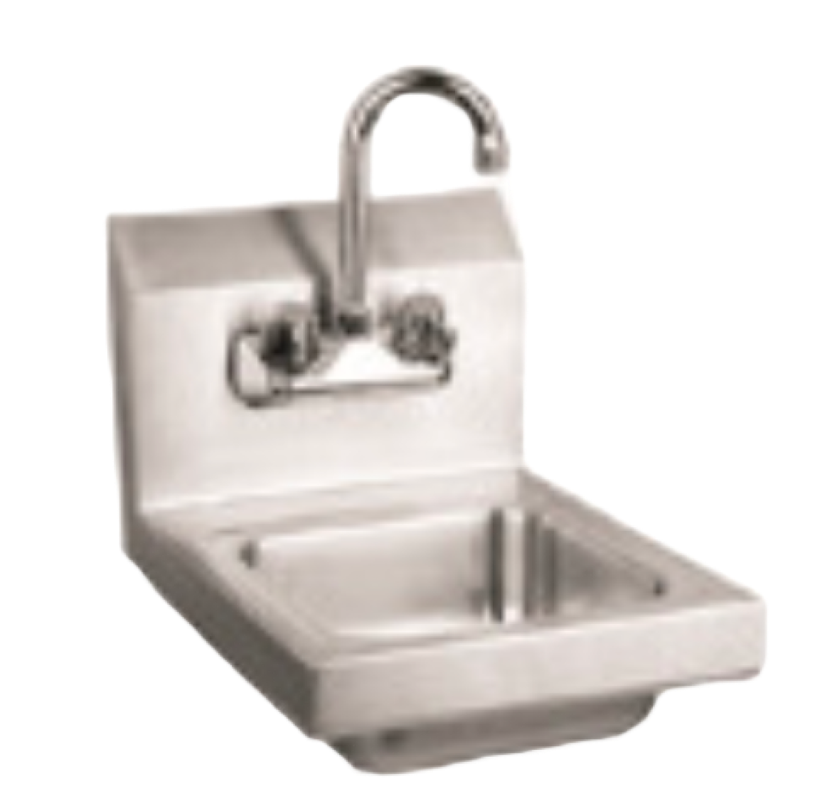 20 Gauge 304S/S Hand Sink, Wall Mounted Clip Included, 4" Gooseneck Faucet And 1.5" Drain Basket Included