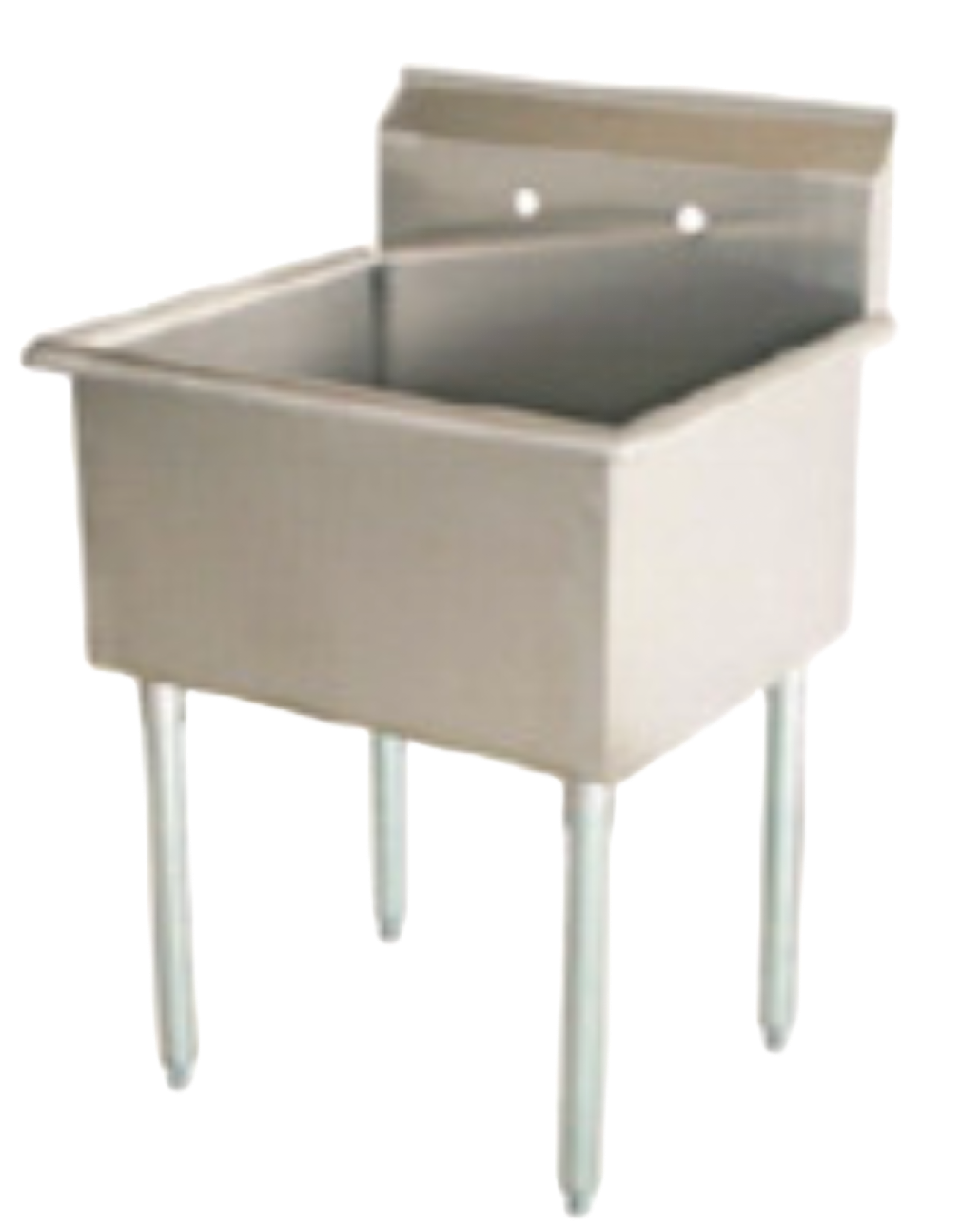 18 Gauge 430S/S Budget Sink, One Comp. Galv. Gusset and Leg, Plastic Bullet Feet, Strainer included