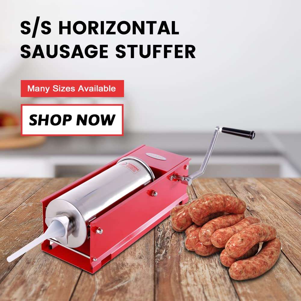 Hakka 11 Lbs(5liter) Sausage Stuffer 2 Speed Steel Horzontal Sausage Stuffer Maker