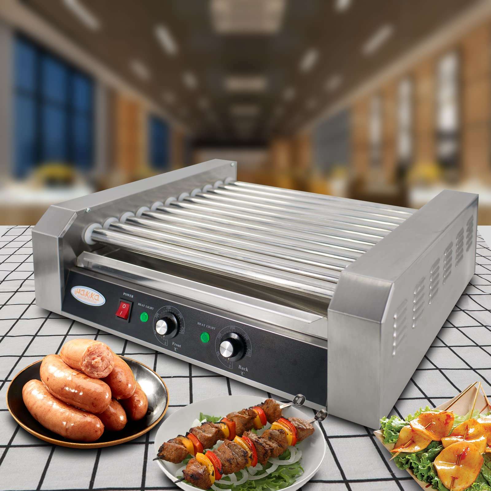 EasyRose Commercial Hot Dog Roller Grill with 9 Rollers