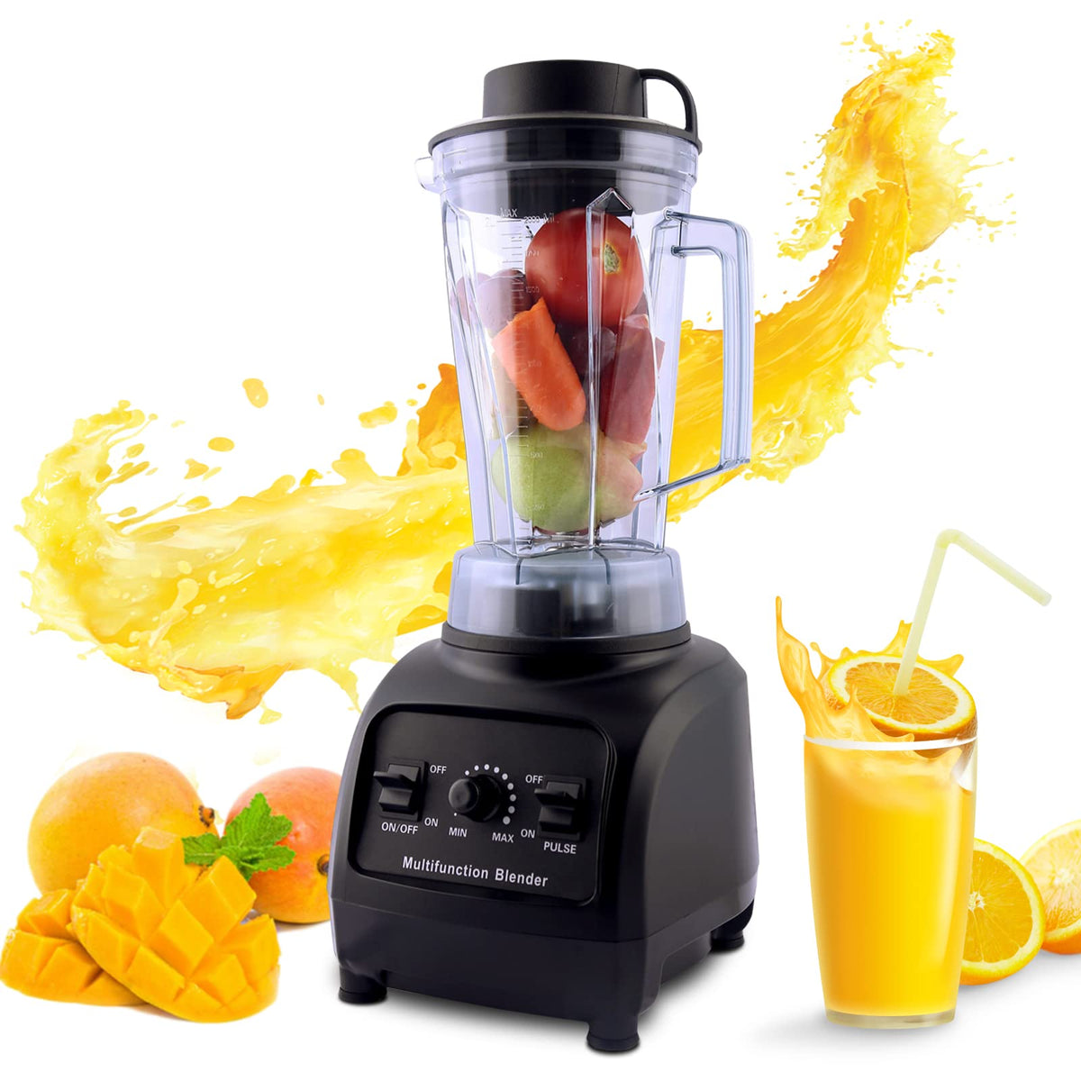 Hakka 2L Countertop Blender Juicer Shakes and Smoothies 8 Cups Fruit Maker 1500W