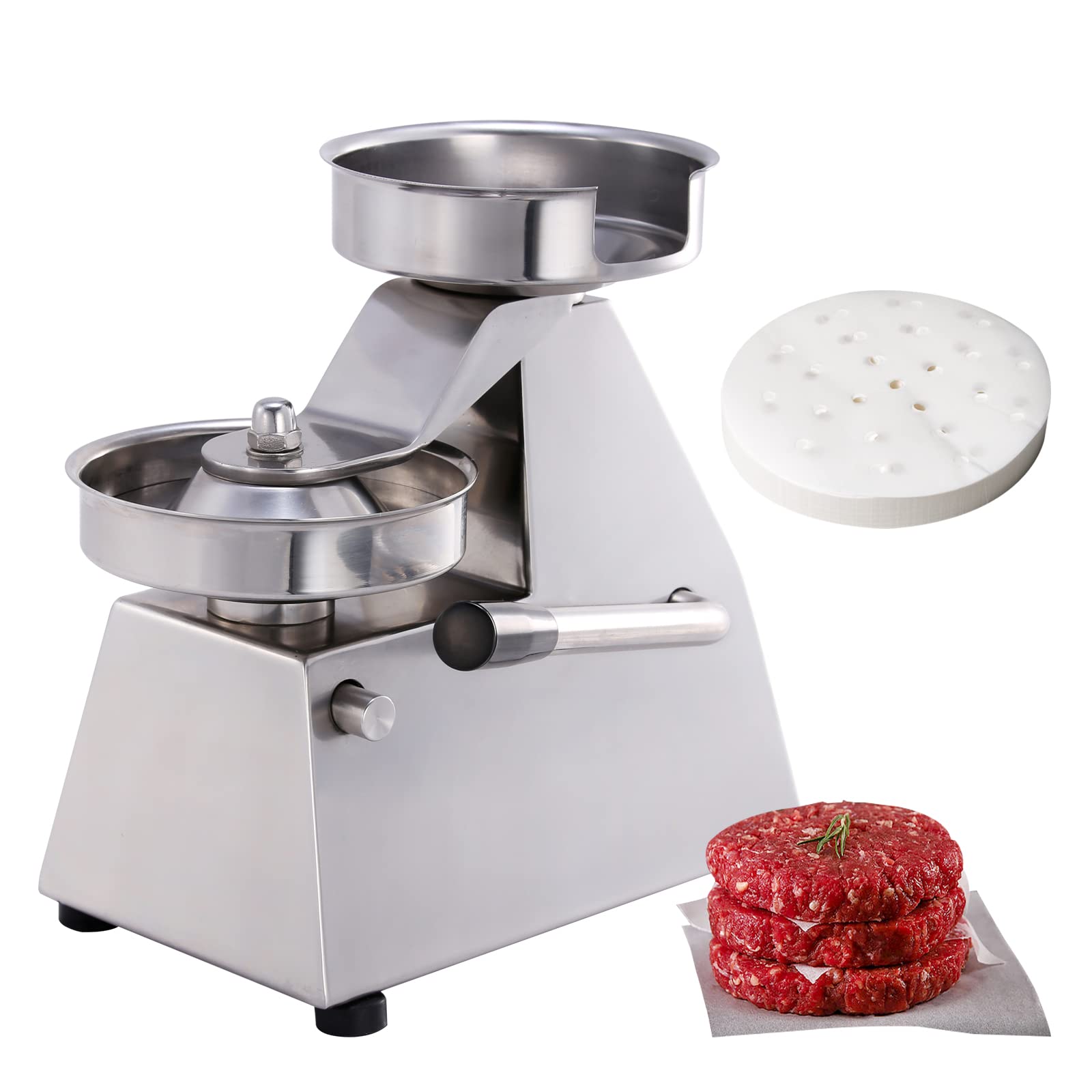 Hakka Commercial Hamburger Press Maker and Burger Press (4" Burger Press)