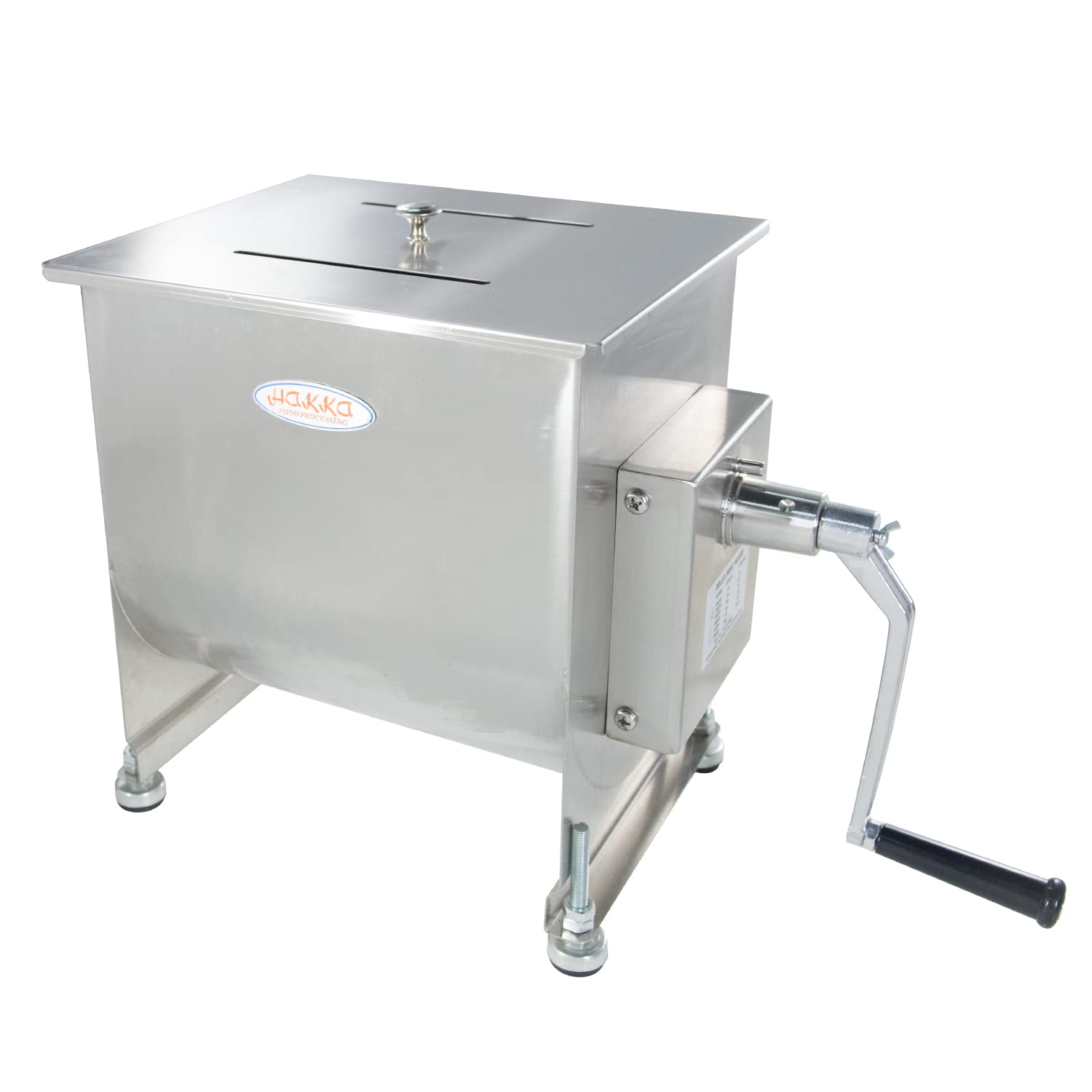 Hakka 45-Pound/30-Liter capacity Tank Stainless Steel Manual Meat Mixer (Mixing Maximum 45-Pound for Meat)