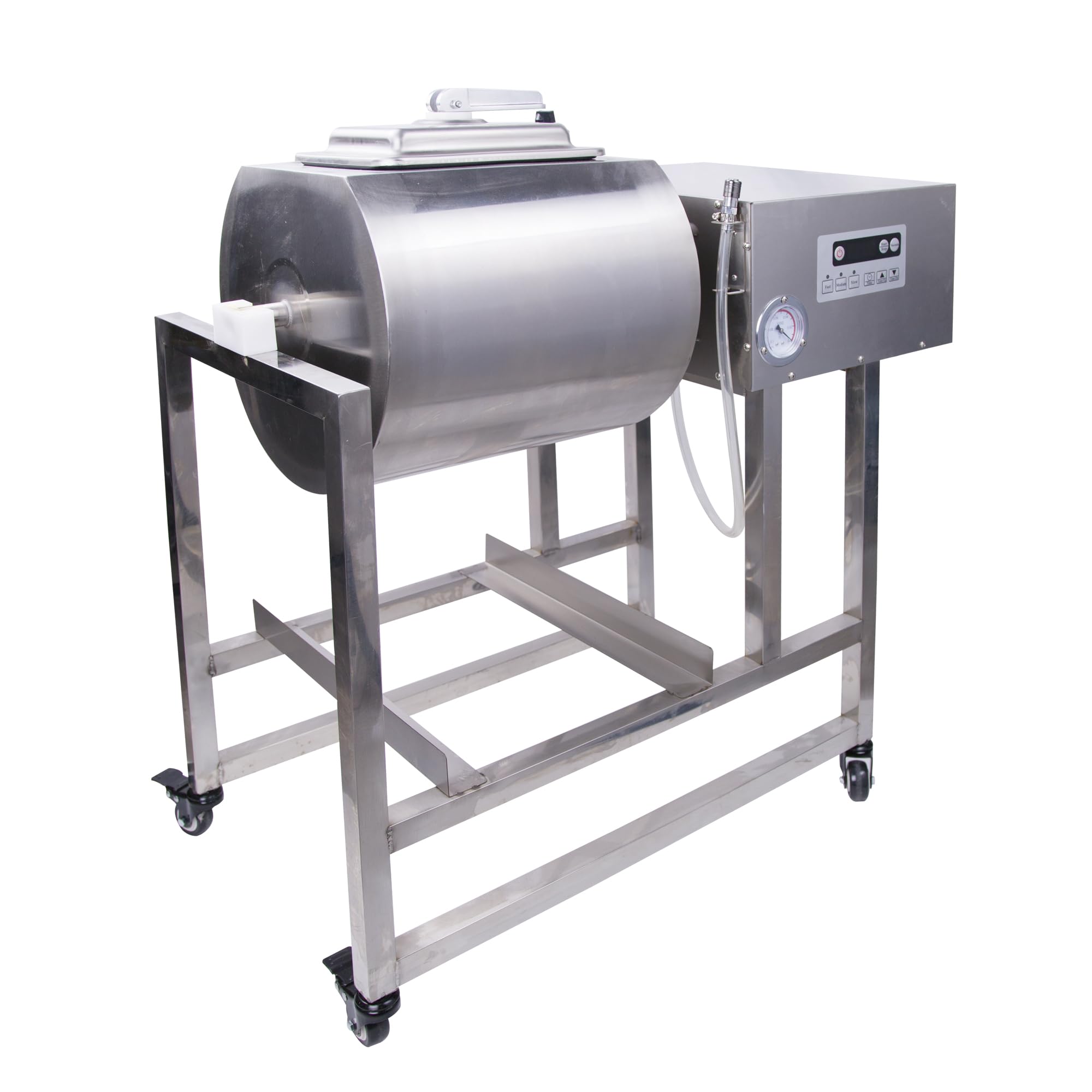 Hakka Commercial Meat Tumbler 90lb/45 liters - Vacuum Curing Machine for Jerky, Sausage, Bacon & More - Stainless Steel Food-Grade Tumbling Marinator w/Bidirectional Rotation & Speed Control