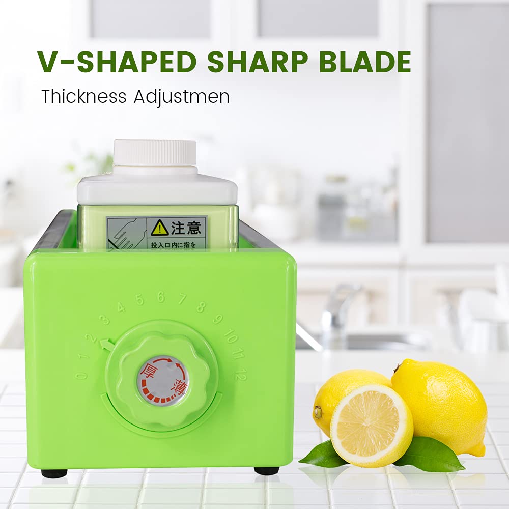 Hakka 1-10mm Commercial Fruit and Vegetable Slicer Thickness Adjustable Manual Multifunctional Cutter Kitchen Cutting Machine for Lemon Potato Fruit Tea