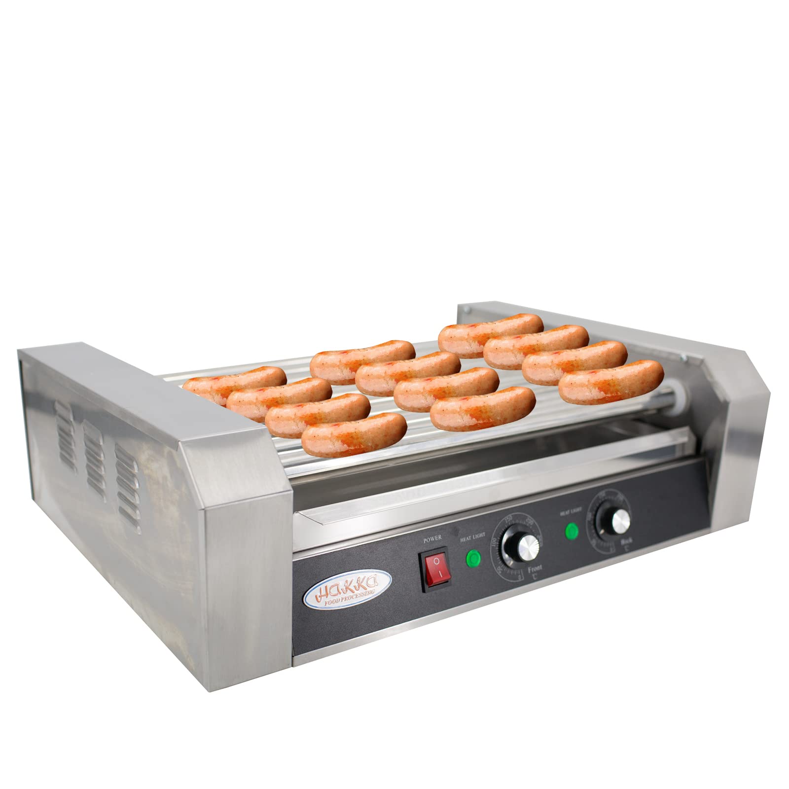 EasyRose Commercial Electric 18 Hot Dogs 7 Rollers Grilling Warmer Cooker 750 Watt