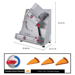 Hakka Electric Dough Sheeter Machine 370W Max 12" Pizza Dough Roller Sheeter, Automatic Commercial Pizza Dough Press Machine, Noodle Bread Pasta Maker