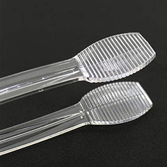 Small Plastic Serving Tongs (12'' Flat Tong),Clear,Pack of 12