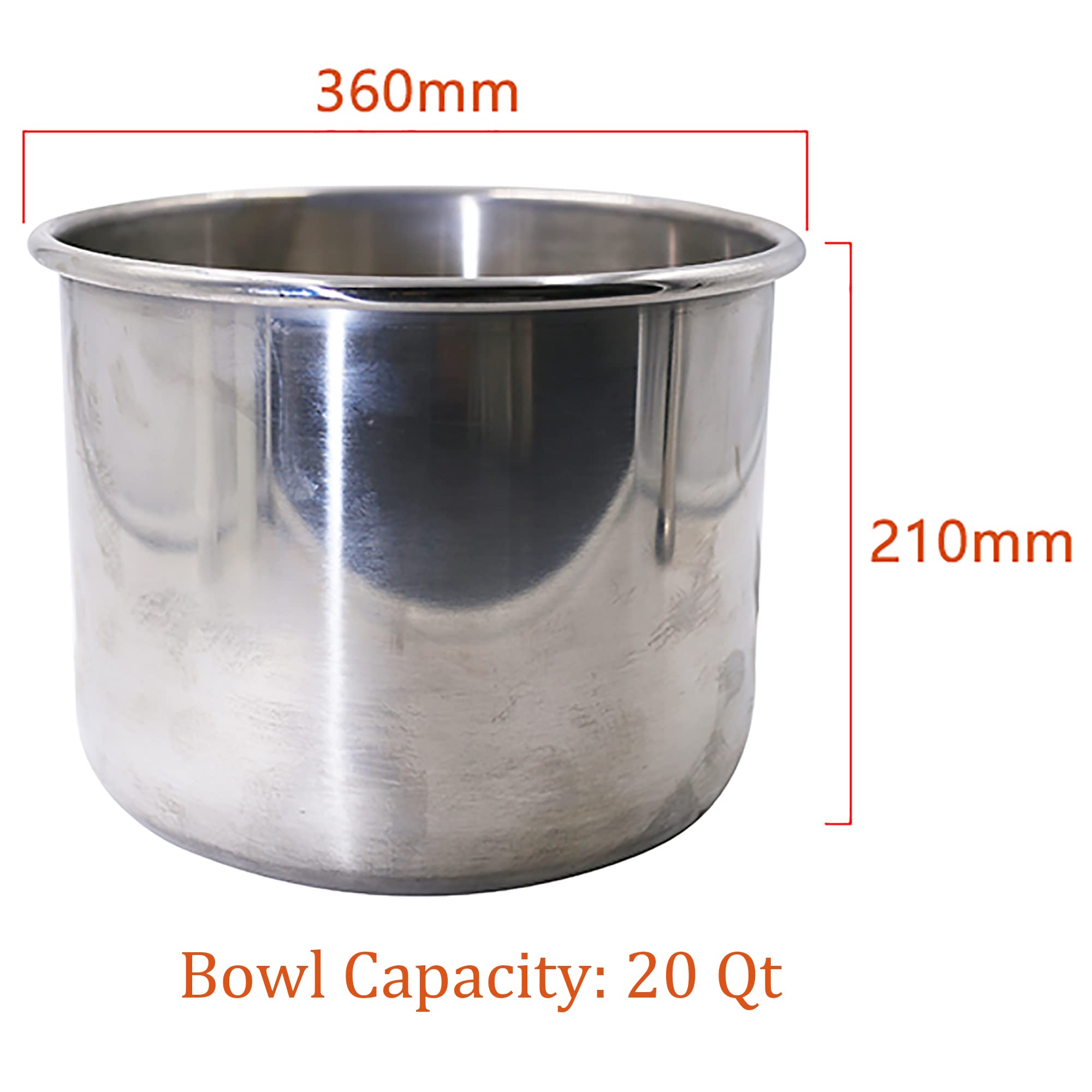 Hakka Commercial Dough Mixers 20 Quart Stainless Steel 2 Speed Rising Spiral Mixers (380V/50Hz,3 Phase)