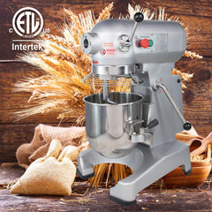 Hakka Commercial Stand Mixer 4 Funtion Food Mixer with 10 Qt Stainless Steel Bowl Electric Planetary Countertop Mixer Machine with 3 Adjustable Speeds 125/225/404 RPM for Bakery Restauran