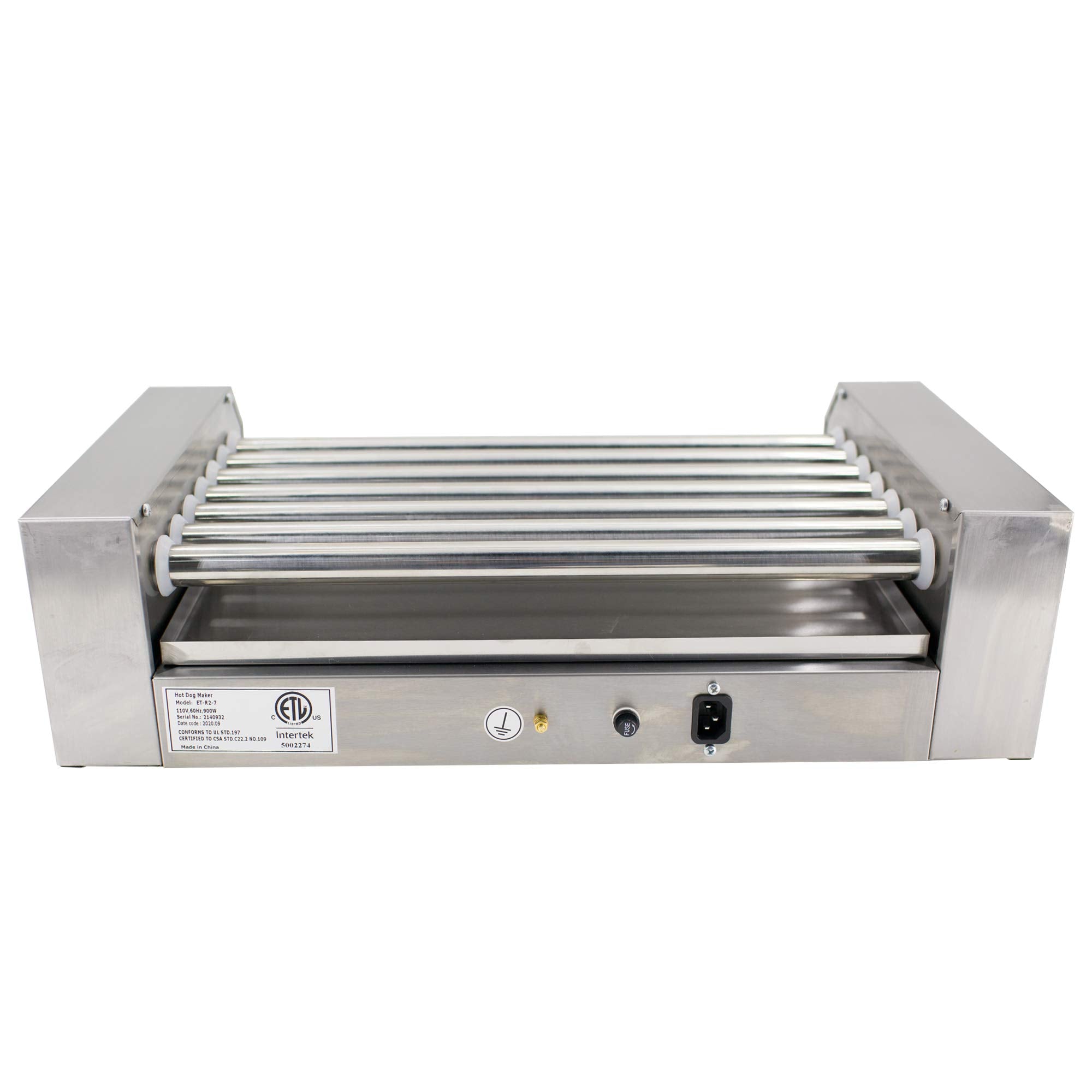 EasyRose Commercial Electric 18 Hot Dogs 7 Rollers Grilling Warmer Cooker 750 Watt