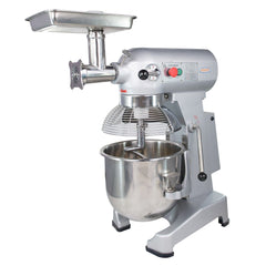 Hakka 30 Quart Commercial Planetary Mixers 4 Funtion Stainless Steel Food Mixer with Meat Grinder Head,ETL certified (M30A-4-G)